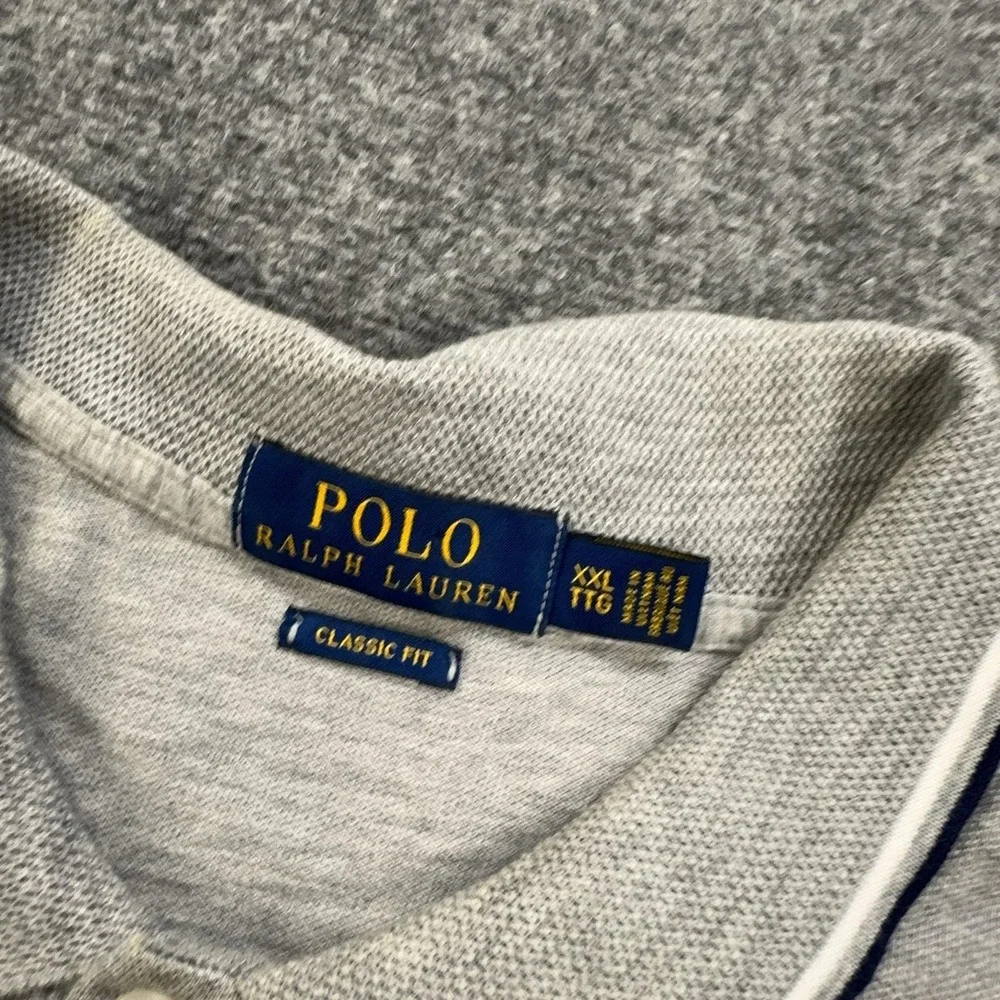 Polo Ralph Lauren Polo Shirt Mens 2XL Gray 100% Cotton Jersey Classic Fit Logo